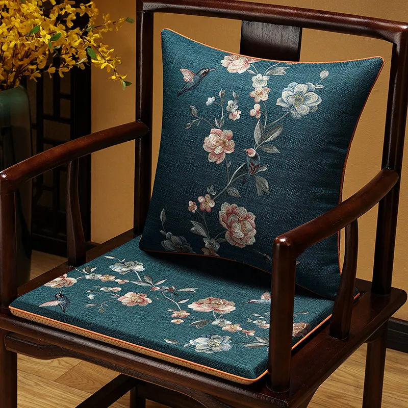 Chinese Style High Density Sponge Chair Pad, Non-slip Seat Cushion for Mahogany Solid Wood Sofa, Round Chair, Dining & Tea Chair
