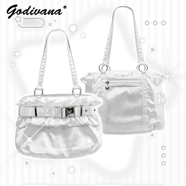 Original Ita Bag Japanese Style Female Girls Large Capacity Crossbody Satin Shoulder Bag Portable Totes Handbags