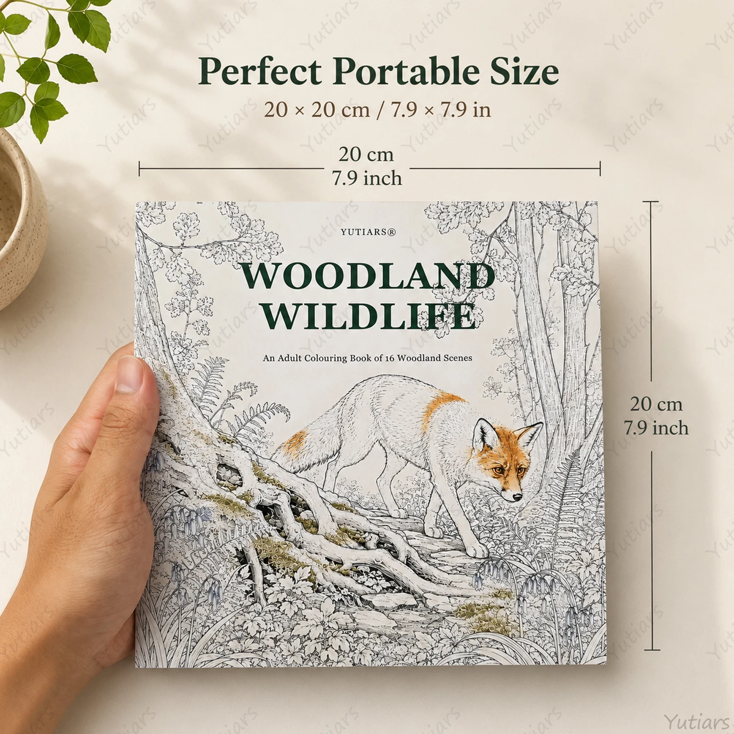 Yutiars Adult Colouring Book Woodland Wildlife 16 Detailed Forest Scenes Animal Line Drawing Pages Creative Relaxation Gift