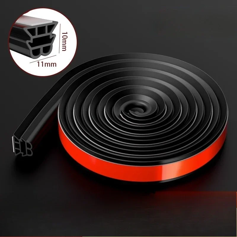GlbCar Door Seal Strips 3-Layer Sound Insulation Weatherstrip Rubber Strips Auto Accessories 5M