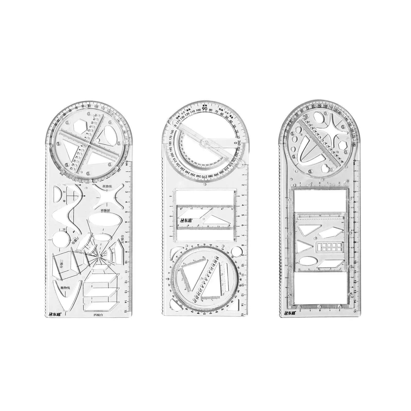 2-4pack Multifunctional Geometric Ruler Drawing Template for Artists Sewing