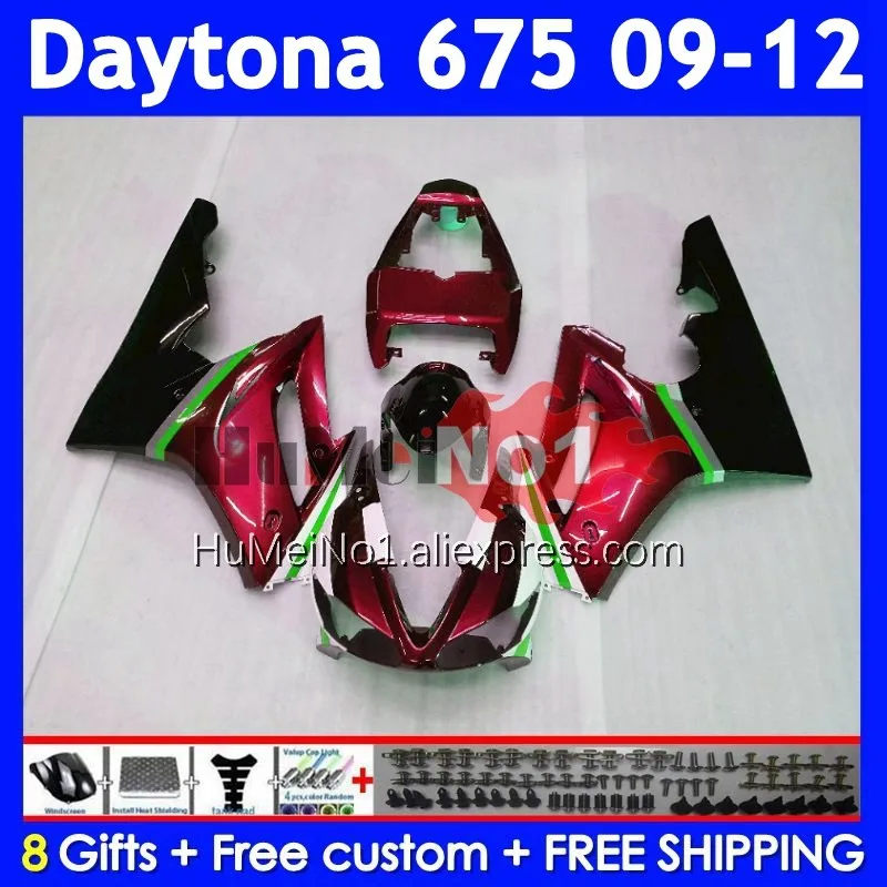 OEM Body For Triumph Daytona 675 Daytona-675 2009 2010 2011 2012 322No.117 Daytona675 09 10 11 Metallic Red 12 Injection Fairing