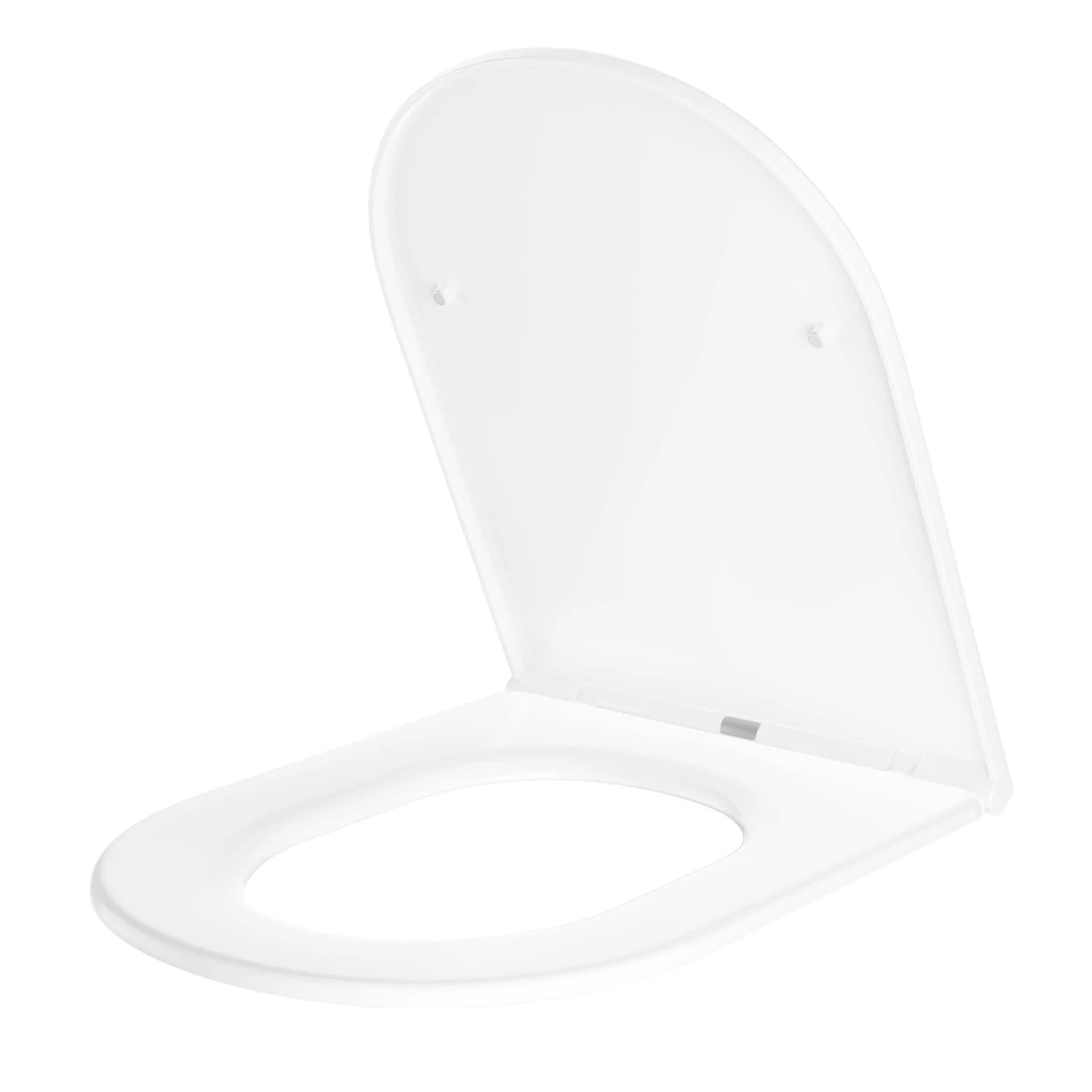 Copriwater a Forma di D in Polipropilene Doppio PP, Facile da Pulire, Installazione Rapida, Chiusura Morbida, Adattabile Universalmente per WC Standard