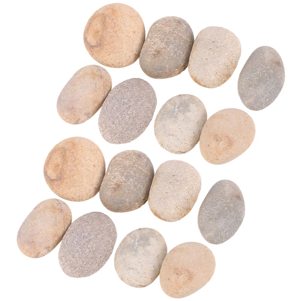 

20 Pcs Painting Stone DIY Decorative Rocks Beige Blank Pebbles Smooth Surface Kids Learning Educational Purpose Table