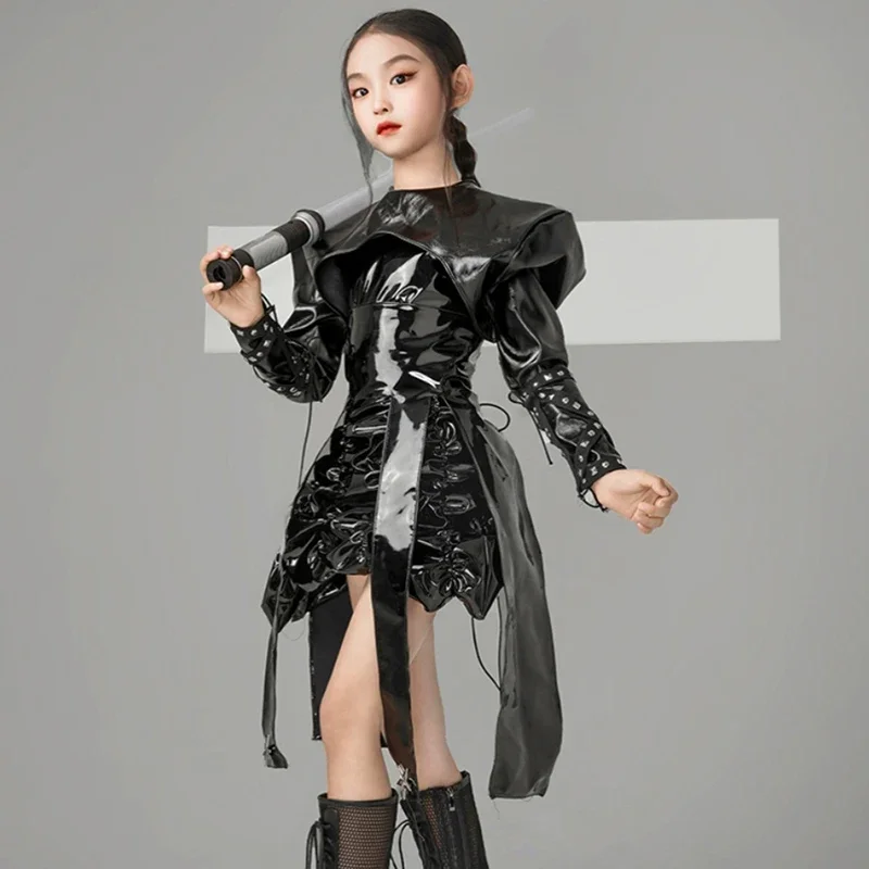 Meninas Hip Hop Roupas de Dança, Palco Roupas, Street Dance Costumes, Crianças Jazz Performance, Terno Preto, Moda