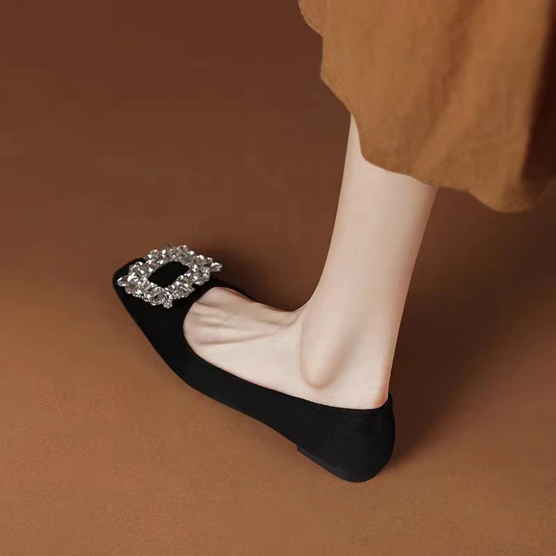 Zapato de tacón bajo con hebilla y cinturón para mujer, zapato de suela plana, cómodo e informal, para primavera