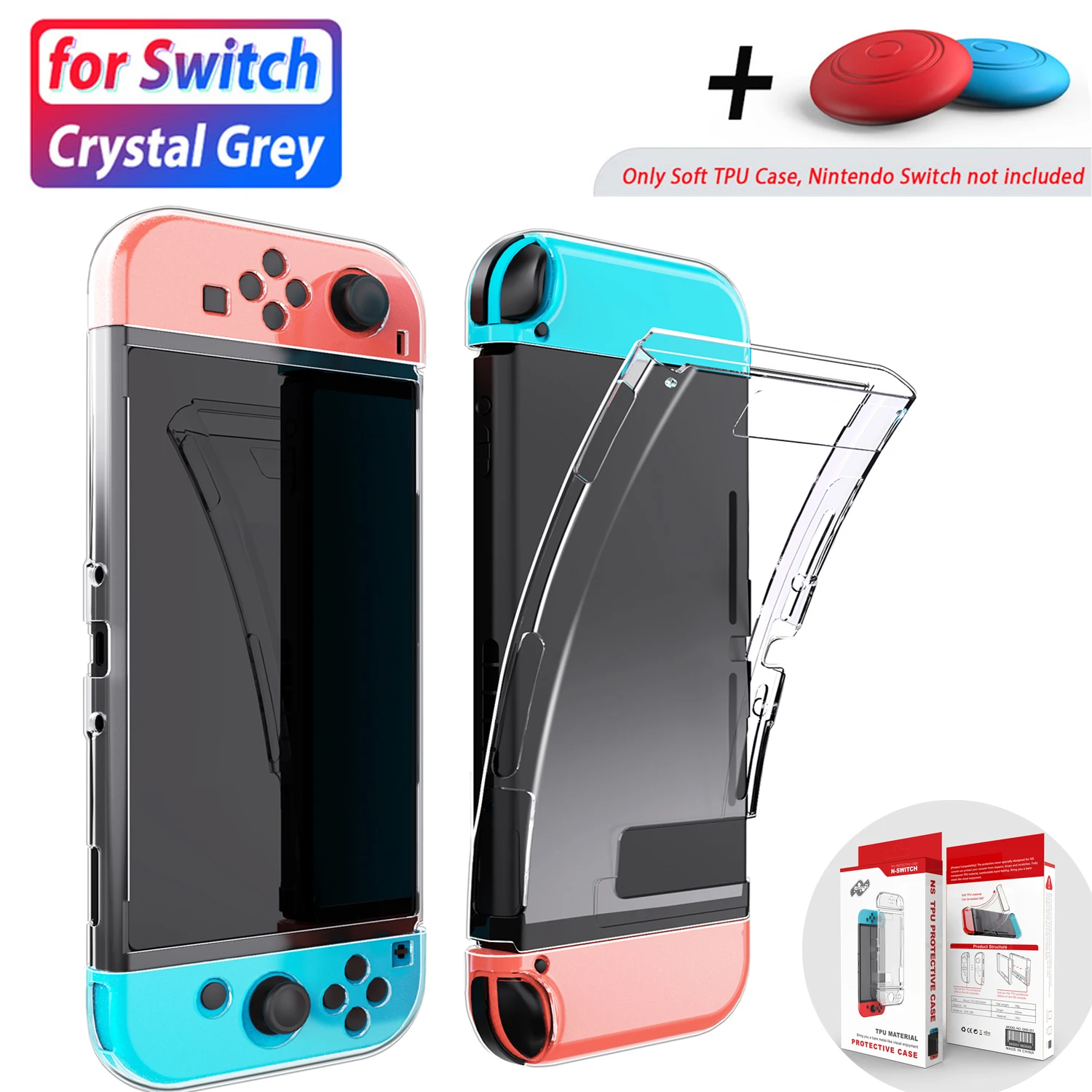 Transparent TPU Soft Case Joycon Protective Shell Cover for Nintendo Switch NS Console Crystal Clear Back Protector Accessories