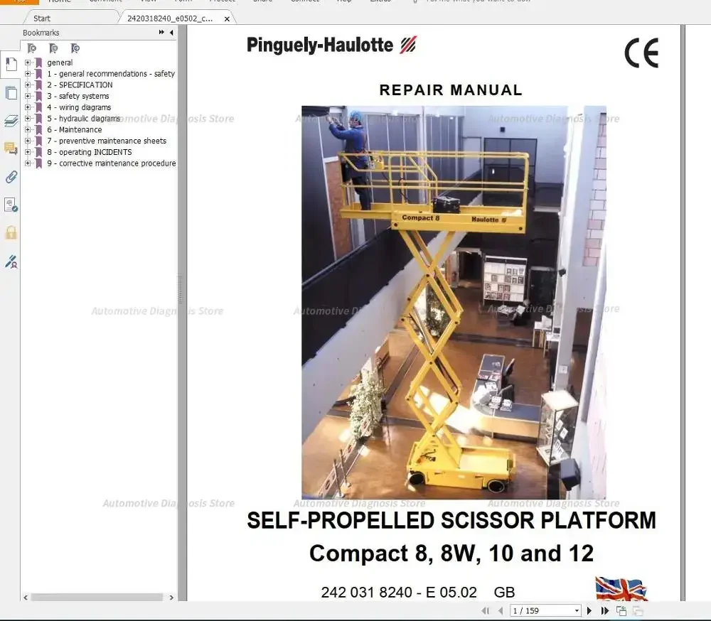Haulotte Work Platforms And Telehandlers Service, Maintenance & Operators , Training & Spare Parts Manual 16.2GB