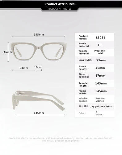 Imagen 2 del producto YIMARUILI, nueva tendencia de moda, gafas de ojo de gato para mujer, ultraligeras, Retro, tamaño grande, gafas graduadas ópticas, montura LS031