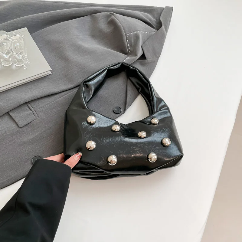 

Edgy Studded Hobo Bag Spring 2026, Convertible Sling Bag for Women, Ultra Chic Shoulder & Crossbody Purse with A Top Handle