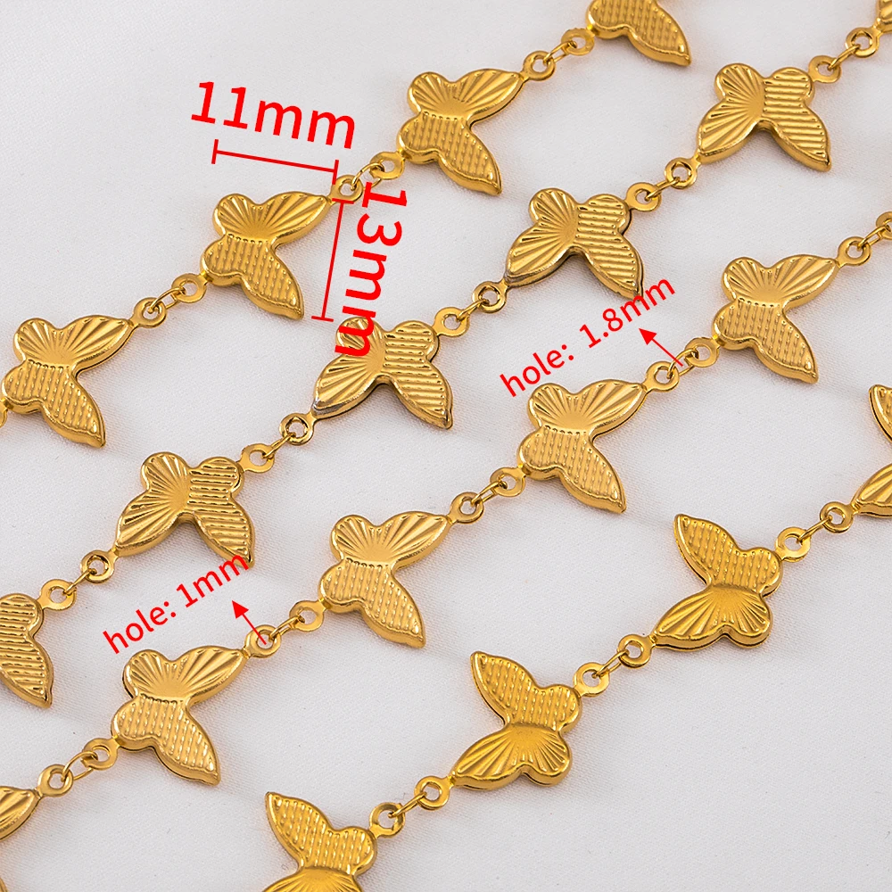 1Meter Stainless Steel Fashion Butterfly Design Link Chain for DIY Jewelry Necklace Bracelet Butterflies Chains Gifts Components view 6