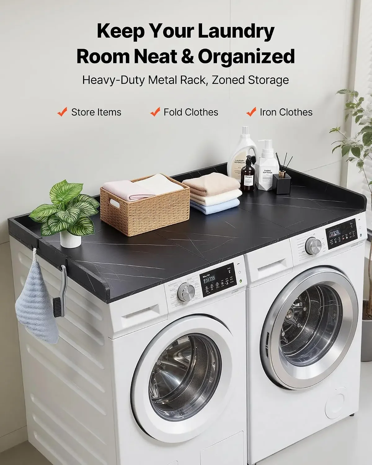 Washer Dryer Countertop with 3 Splicing Panels, 54