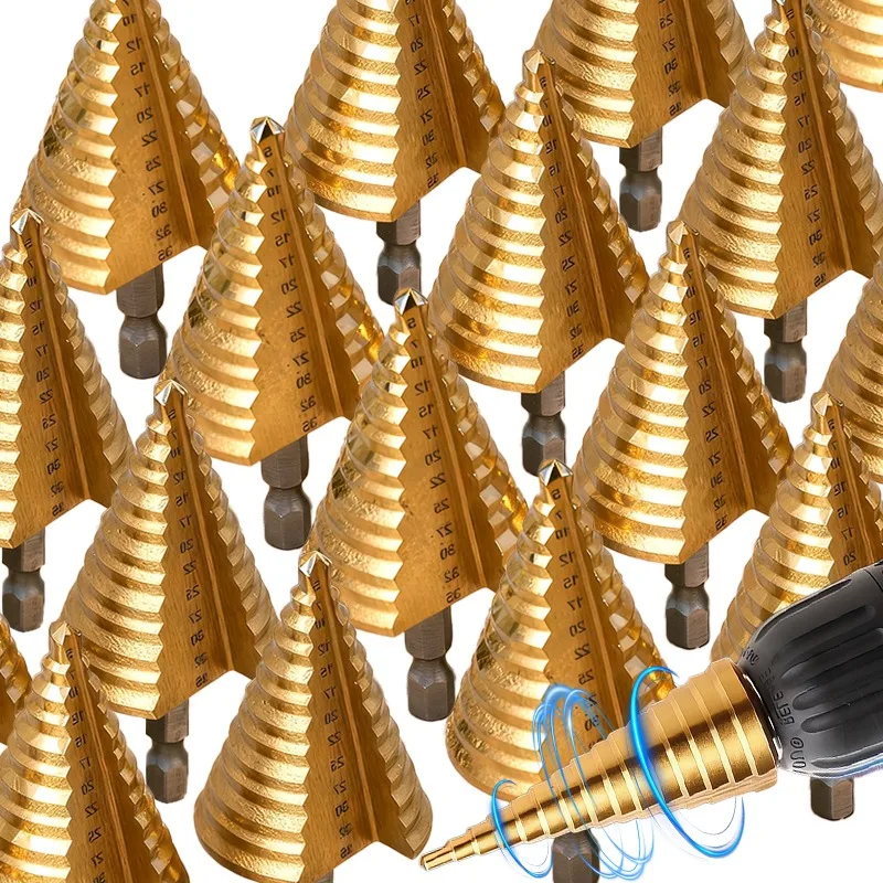 

Ступенчатое сверло с шестигранным хвостовиком HSS, износостойкое, долговечное, многоспиральное, простое в использовании, для домашнего ремонта, универсальные аксессуары для сверл