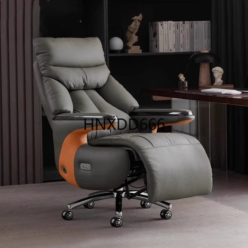 Smart electric computer chair boss leather sedentary and comfortable massage model can lie down