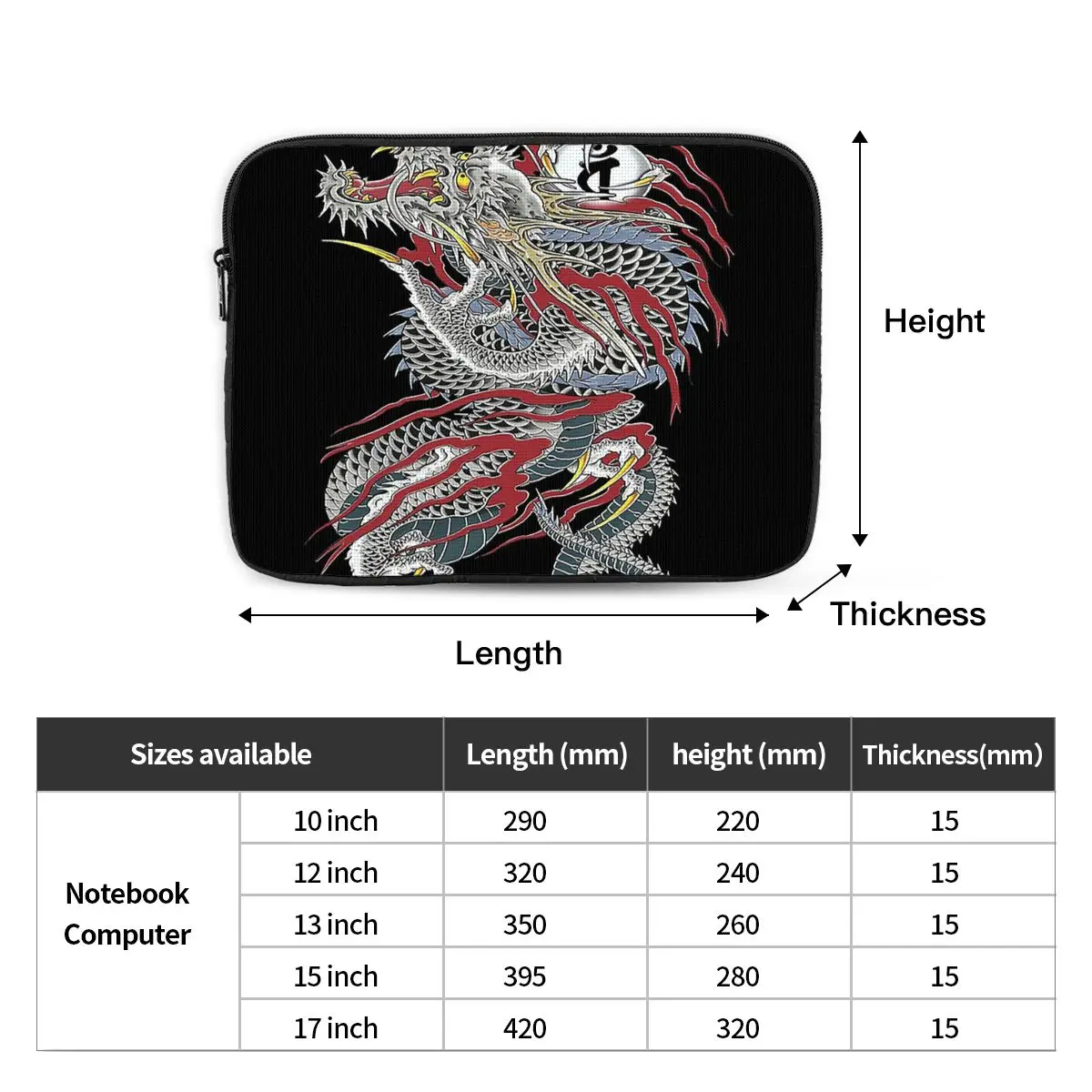 Kiryu Kazuma - Dragon Of Dojima (Yakuza) Notebook Laptop Bag Case Pouch Notebook Sleeve Cover Bag Tablet Shockproof Case Bag