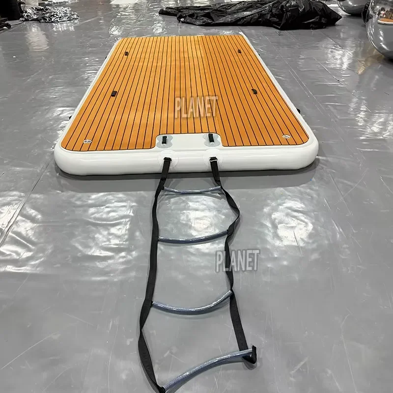 Heavy Duty Inflatable Floating Dock Platform For Swimming Pool Lake Water Sports Portable Pontoon Island For Yacht Marina Use