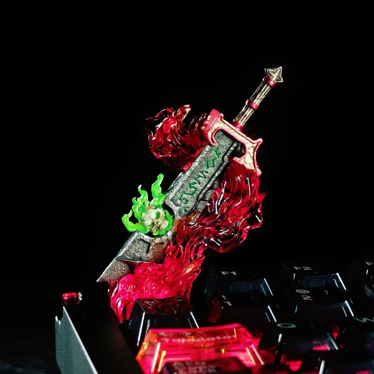 ダークフォールンソード-アーティザンメタルキーキャップ-亜鉛合金-cnc-レリックキーキャップ-カスタムバックライト-メカニカルキーボード-ノベルティギフト-アクセサリー