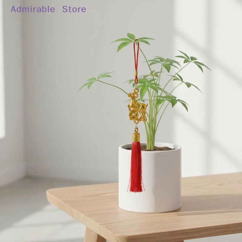 wChinese New Year Goat Hanging Ornament 2027 Red Tassel Auspicious Handmade Decor for Spring Festival Home Gifts