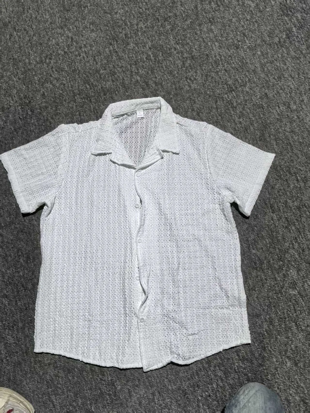 ยุโรปและอเมริกาผู้ชายBreathable Hollowเสื้อฤดูร้อนผู้ชายสบายๆถักเสื้อ,เสื้อแขนสั้นแขนสั้นด้านบน