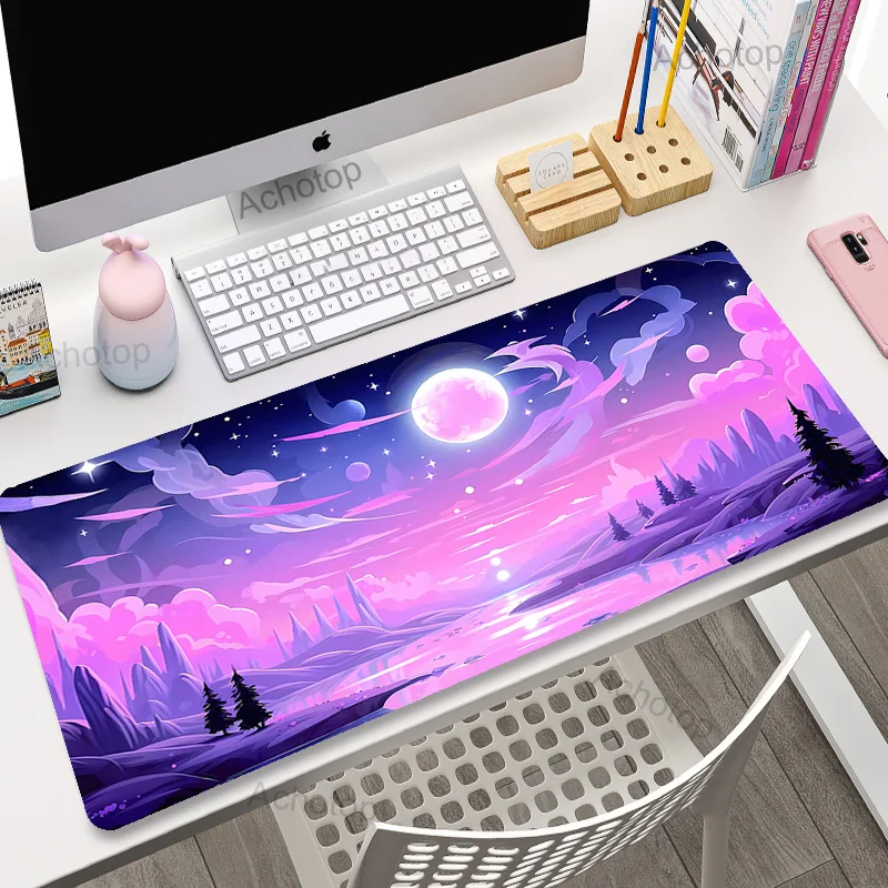 Pink Space Mouse Pads Cloud Gaming Mousepads Large Mousepad Gamer Rubber Mat Deskpad Company Long Desk Mats XXL For Gifts