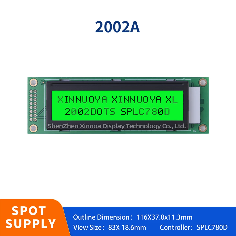 2002A Emerald Green Light Black Font 20 * 2 Audio Amplifier Display Screen Lcd Lcd Screen High Brightness Screen 5V