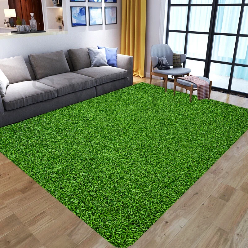 Green Grass Living Room Floor Mat 3d Printing Lawn Plant Bedroom Room Decoration Door Mat Carpet Non-slip Mat Bathroom Floor Mat