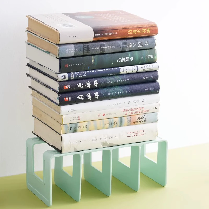 4 Grid Bookends Stand Bookshelf Desktop Decor Storage Rack Bookend Book Holder School Stationery Office Desktop File Organizer