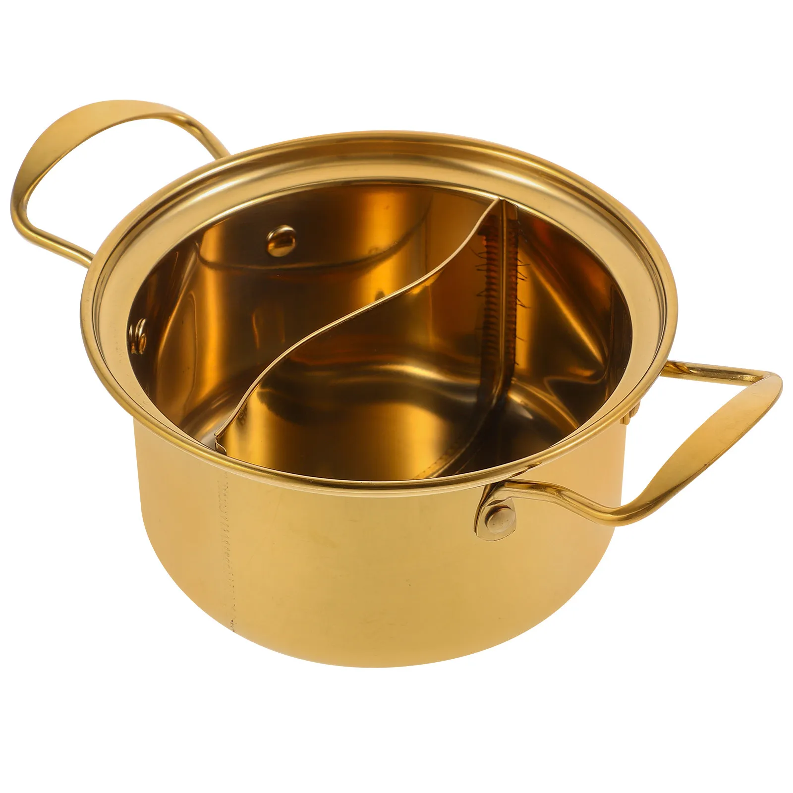Golden Stainless Steel Hotpot Cooking Pot Multi-Function Soup Stock Pot Ramen Noodle Stew Milk Pan Small Kitchen Cooking