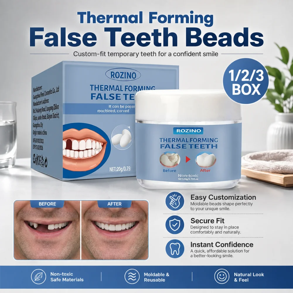 1/2/3Pcs Moldable False Teeth, Tooth Repair Granules Temporary Filling for Rooth, Broken Tooth Repair Kit