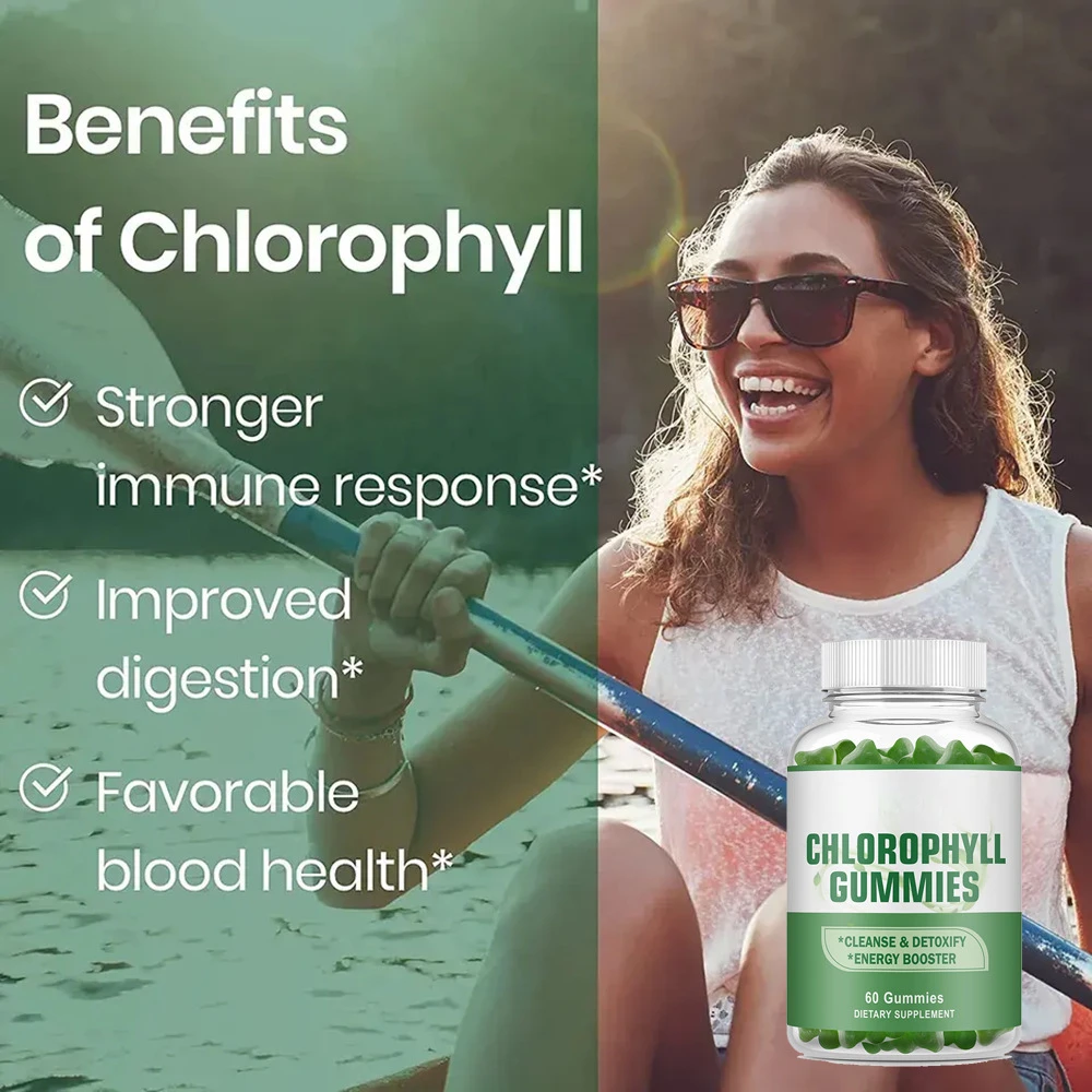 1 bottle of chlorophyll gummies promotes hemoglobin production beautifies and nourishes supplements nutrition promotes digestion