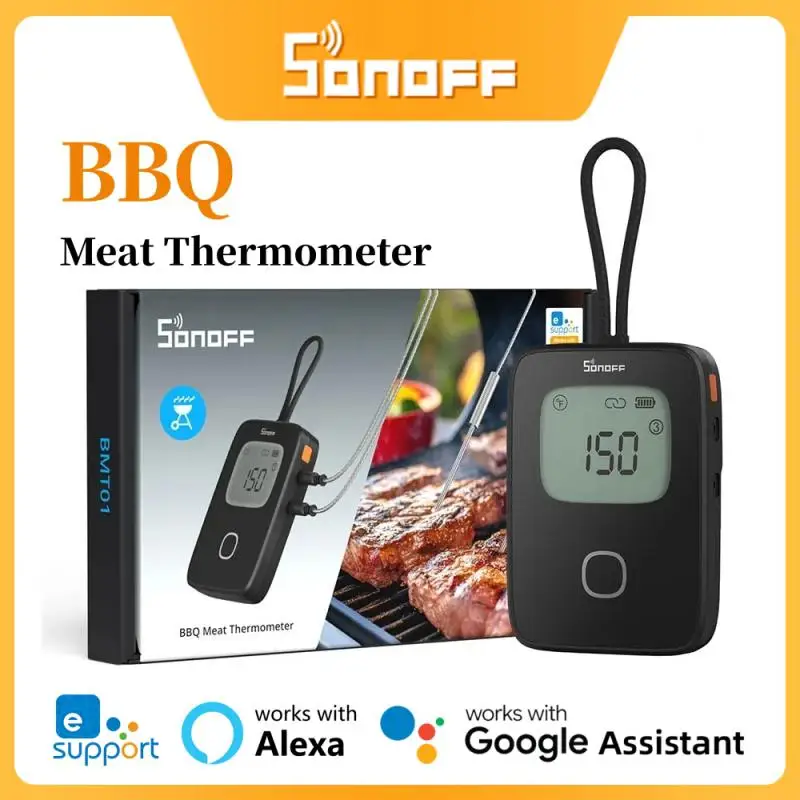 SONOFF BMT01 BBQ Meat Thermometer Real-Time Temp Chart Timer Reminder Wireless Remote Monitoring Temperature Alerts Via Ewelink