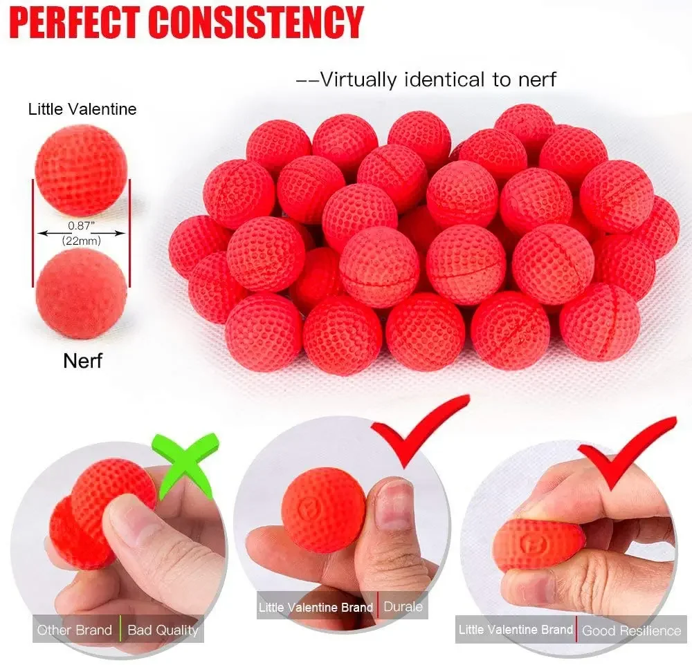 Rounds Soft Foam Apollo Refill Ammo Ball Bullets for Rival Nerf Series Toy Gun Outdoor Improving Practice Bullets Kids Gift