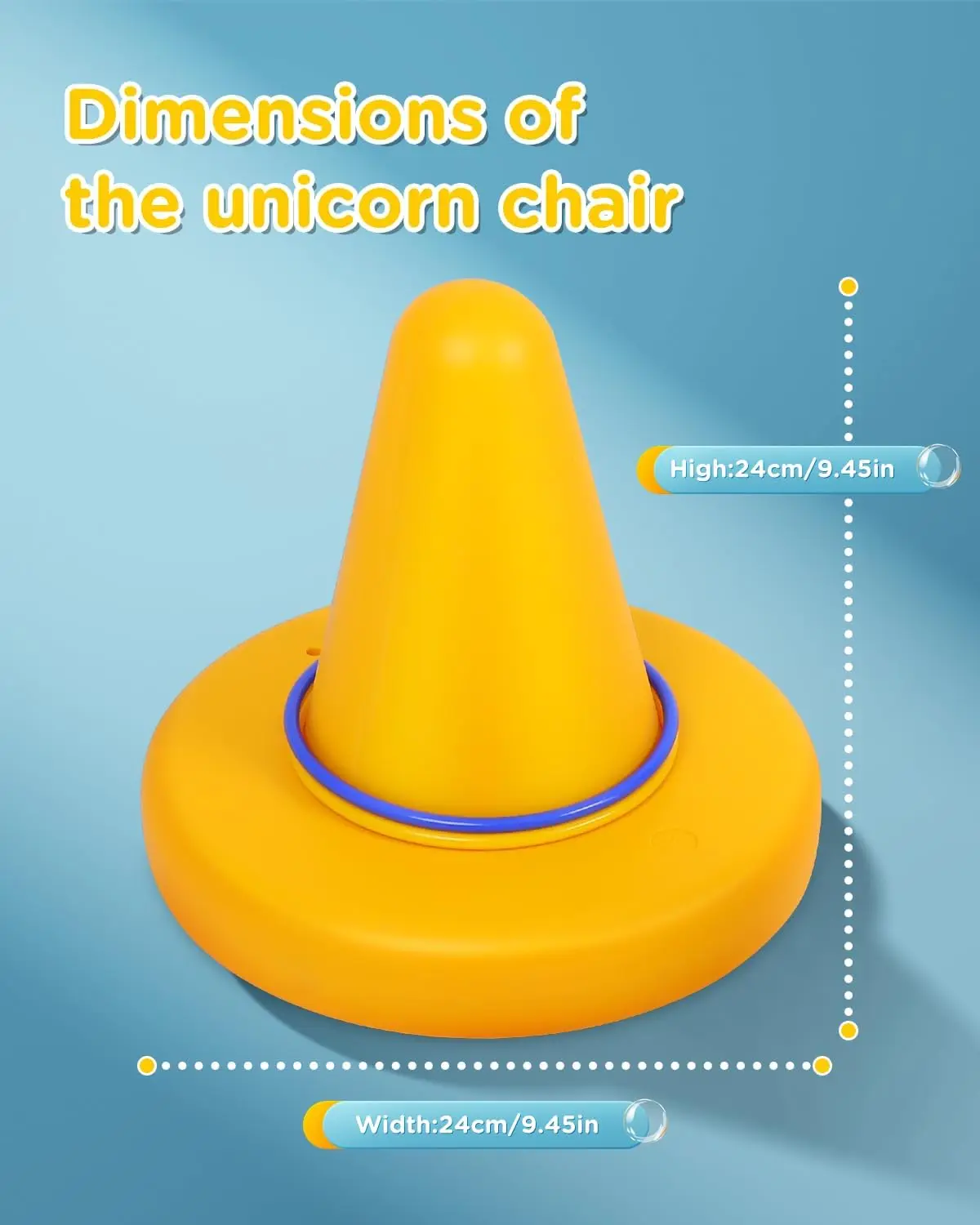 Chaise rotative pour enfants autistes, ensemble de lancer à 16 anneaux, chaise pivotante sensorielle pour l'équilibre de l'entraînement, chaise sensorielle à une corne, 6 pièces