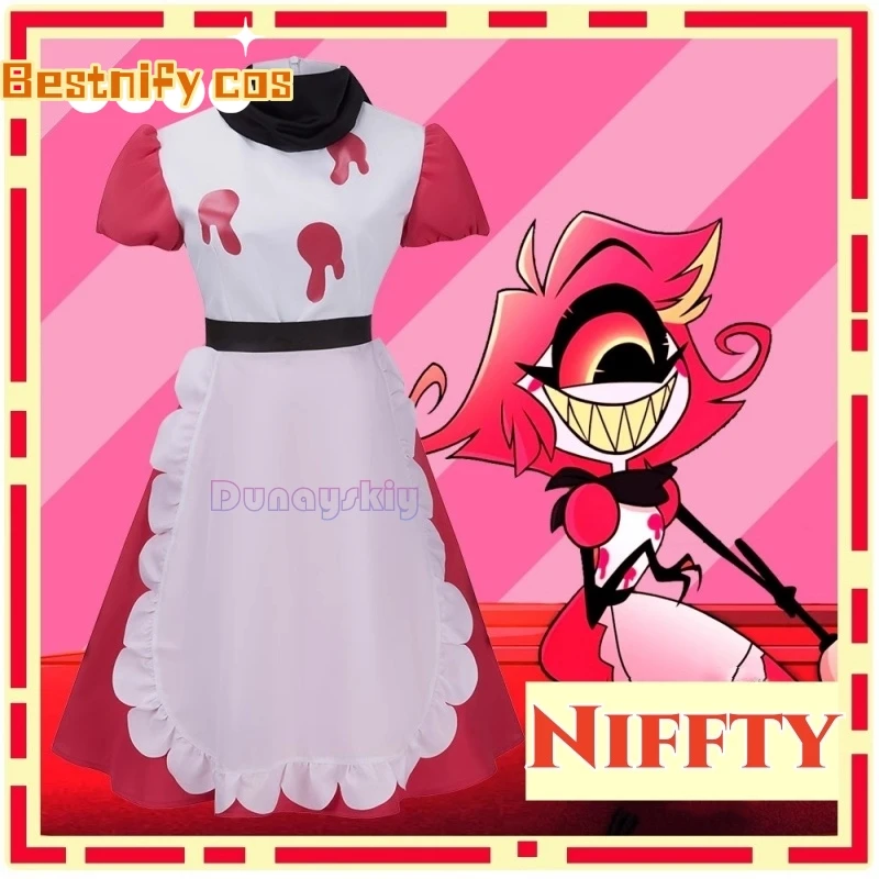 

Униформа Niffty для косплея, Униформа горничной отеля, платье для выступления, униформа для Хэллоуина, Женский ежедневный комплект одежды