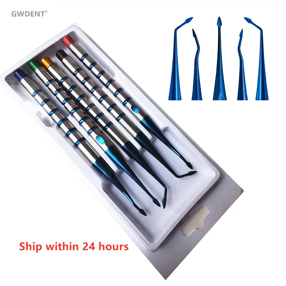 5pcs/set Dental Extraction Minimally Invasive Spade tip  Elevator  Dental Elevator Oral Tooth Loosening Root Extraction Kit