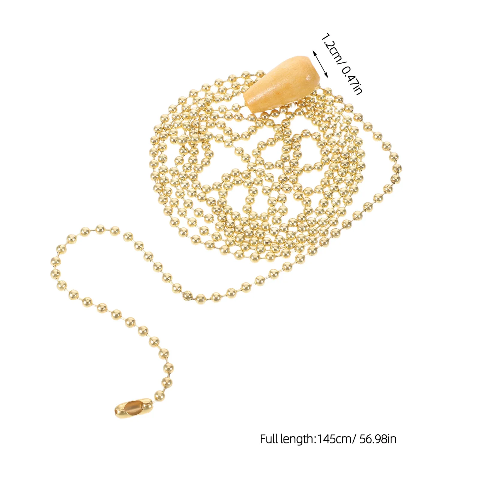 145Cm Wooden Beaded Pull Chain Extender for Ceiling Fan and Lamp Decorative Pendant Natural Wood Handle Rustic Light Control