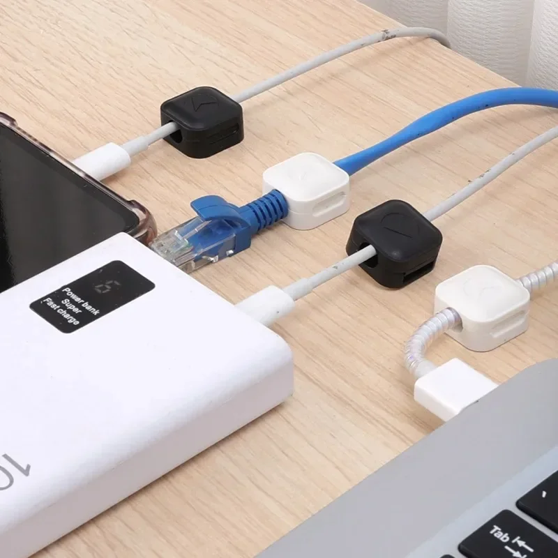 1-12 szt. Kabel magnetyczny Organizer do zarządzania kablem USB z klipsem do przewód zasilający biurkowych uchwyt ochronny do kabli słuchawkowych