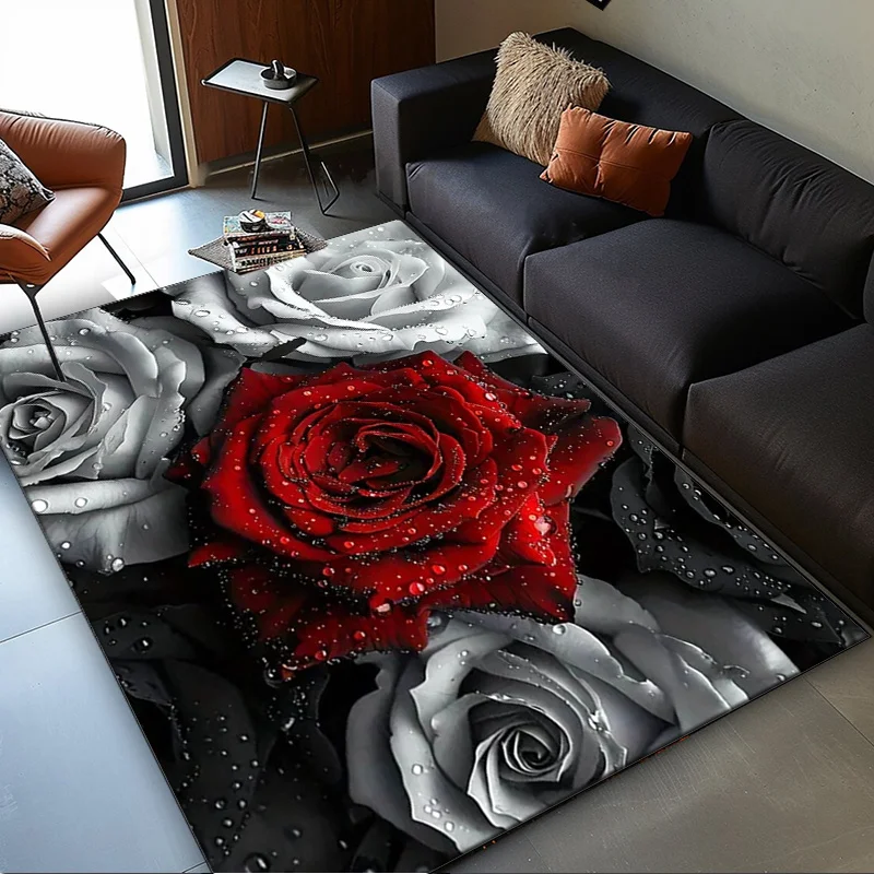 

1pc Printed Office Chair Mat Roses in Rain: A Stunning Floral Arrangement Synthetic Gemstone for Home Decor and Office Elegance