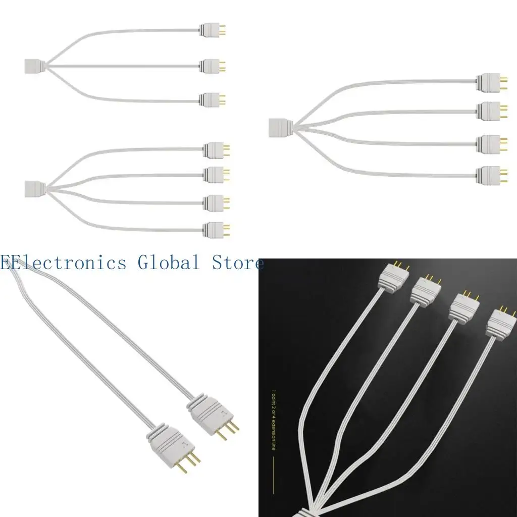 

462B Durable ARGB Splitter Cable 3-Pin LED Connector Reliable Performance 335mm