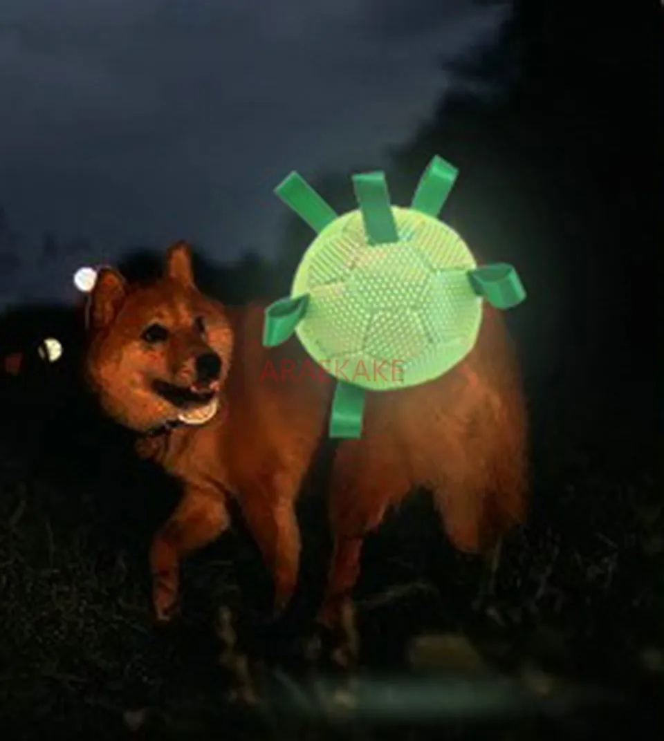1PCS Dog toys, luminous reflective balls, pet interactive soccer, nighttime dog walking training, bite and grind resistance view 2