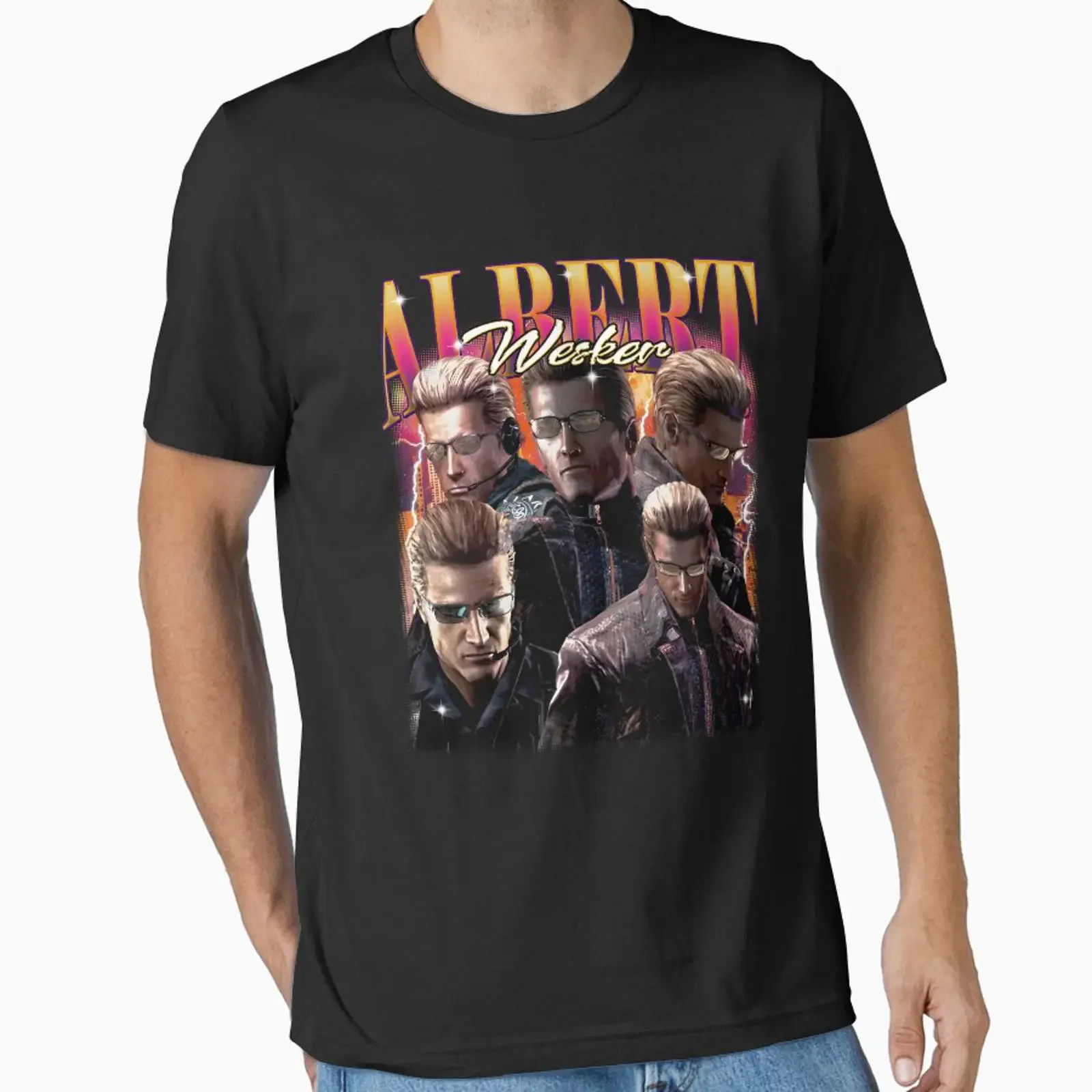 Vintage Albert Wesker designed and sold by FableMind vintage Washed Stylish streetwear Slightly fashion Unisex Versatile