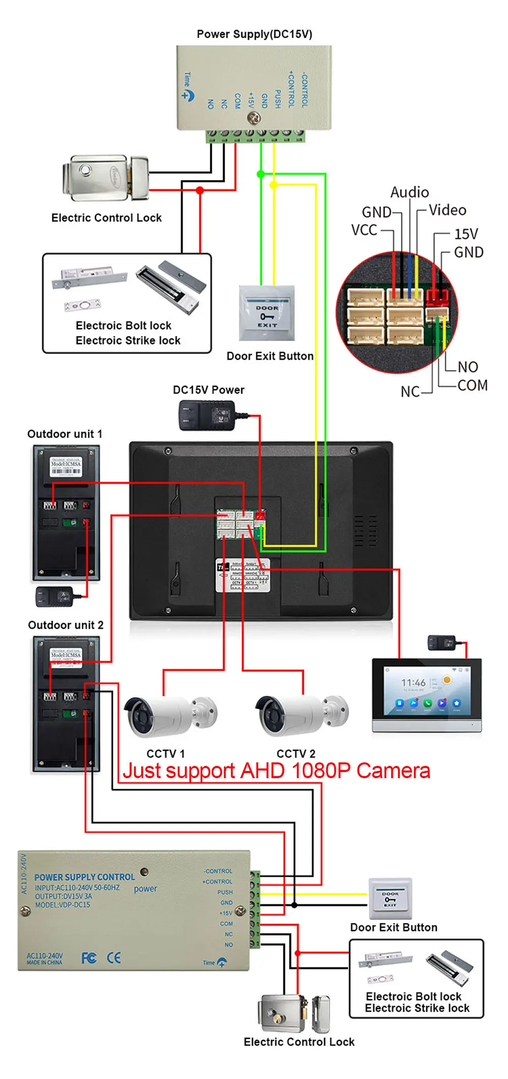 Nueva pantalla táctil de 10 pulgadas WiFi Video timbre sistema de videoportero Tuya aplicación remota inteligente/desbloqueo de tarjeta RFID para