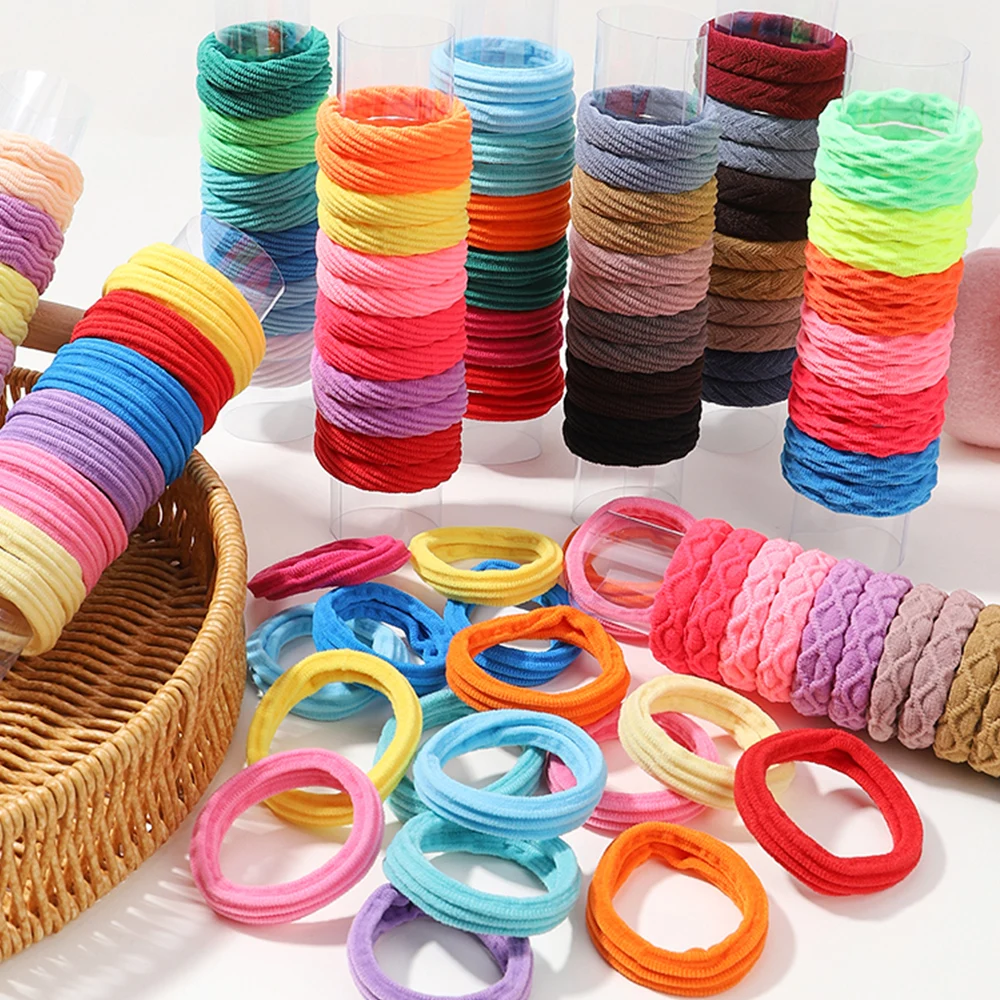 12PCS New Fashion Boutique Simple Thicken Ponytail Holders Rubber Band Elastic Hair Bands Women Girls Hair Accessories Headwear