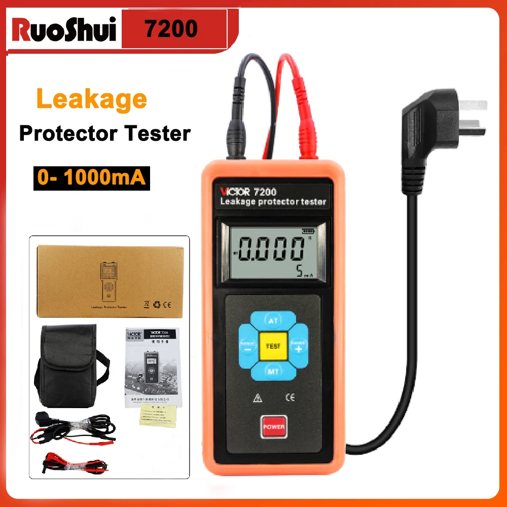 VICTOR Leakage Protector Tester Updated 12 Range 0-1000mA Time Range 0-999ms Test Leakage Initiating Current / Leakage Action
