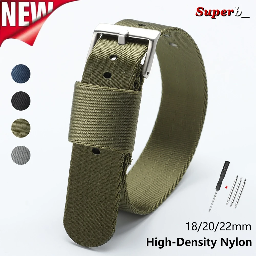 Military Ribbed Nylon Watchband 18mm 20mm 22mm for Omega Seamaster Nylon Watch Strap for Seiko Watch Band Bracelets Accessories