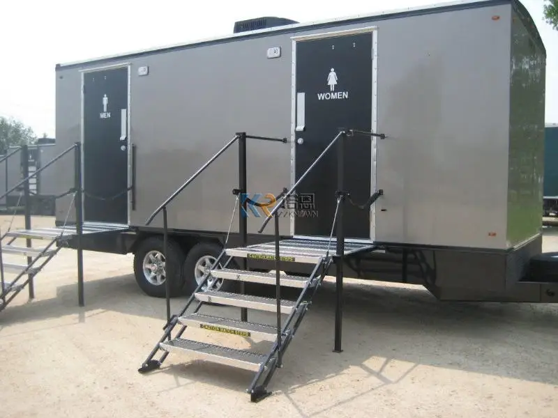 Moveable Toilet And Shower Portable Restroom Luxury Bathroom Trailer Rental Street WC Customized Portable Restroom Trailer