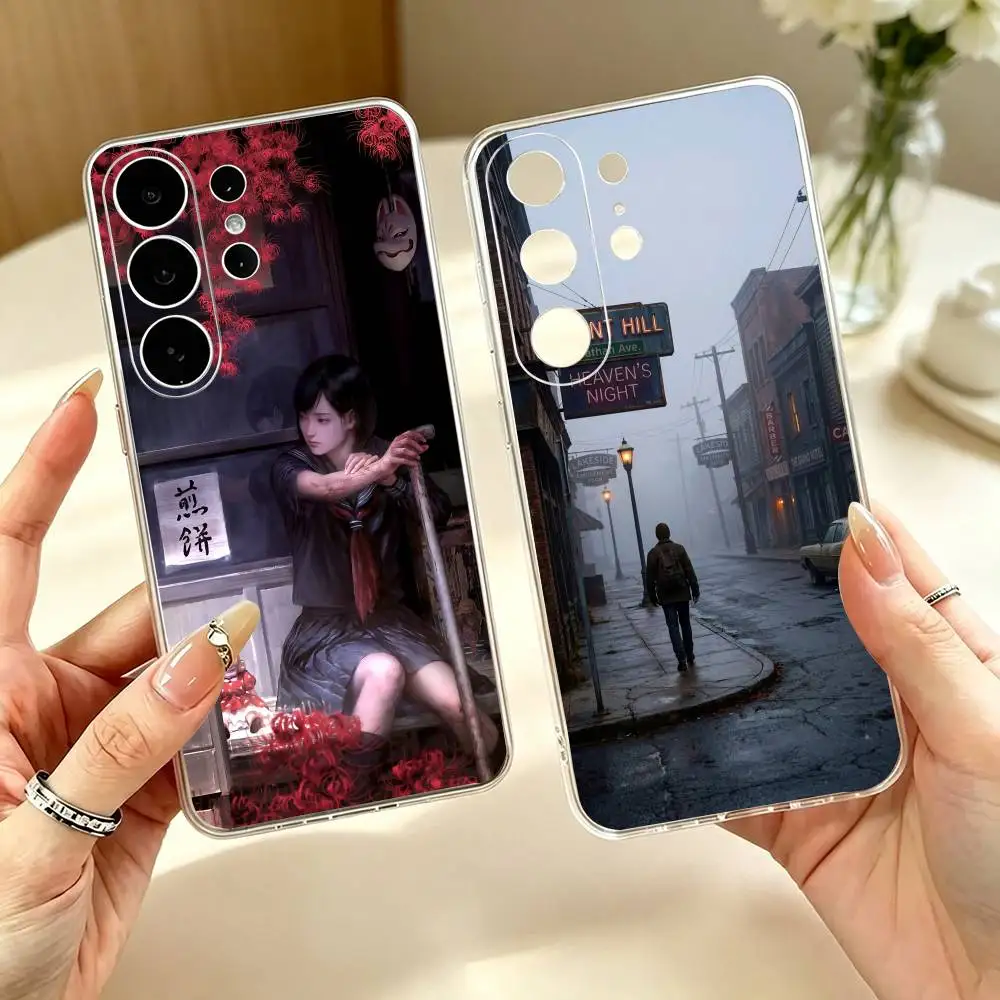 Game S-Silent Hill  Transparent Case for Samsung S24 23 22 21 20 FE Lite Plus Ultra Note 10 9 5G Cover