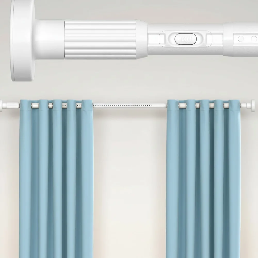 

Adjustable Tension Curtain Rods No Drilling Heavy Duty for Windows Bathroom Living Room Outdoor Patio Blackout Curtains