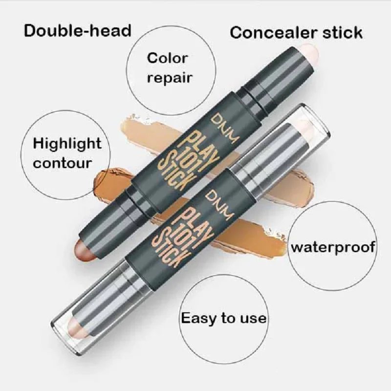 Double-End Concealer Stick Gezicht Make-Up Romige Foundation Potlood Vrouwen Cosmetica Gezichtsmake-Up Markeerstift & Amp Contour Pen