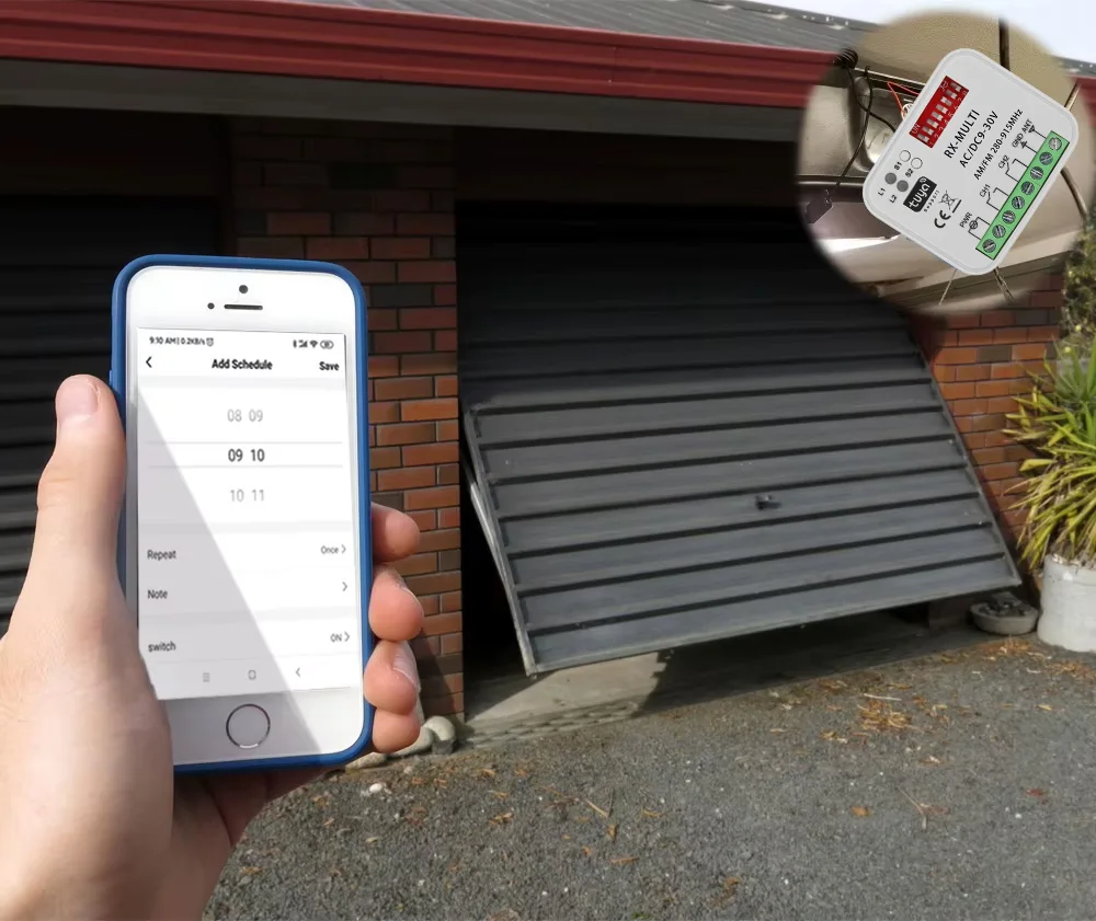 Universal para receptor de puerta de garaje RX Multi 280-915MHz puerta interruptor de Control remoto módulo controlador de relé 433MHz 868MHz